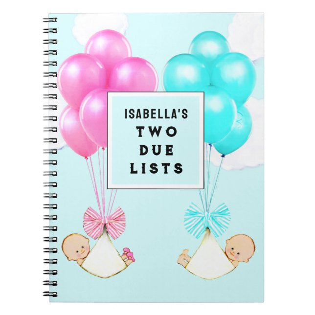 Caderno Espiral Notebook Twins Pregnancy Planner (Frente)
