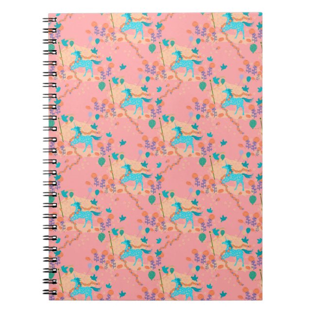 Caderno Espiral Notebook unicórnio azul (Frente)