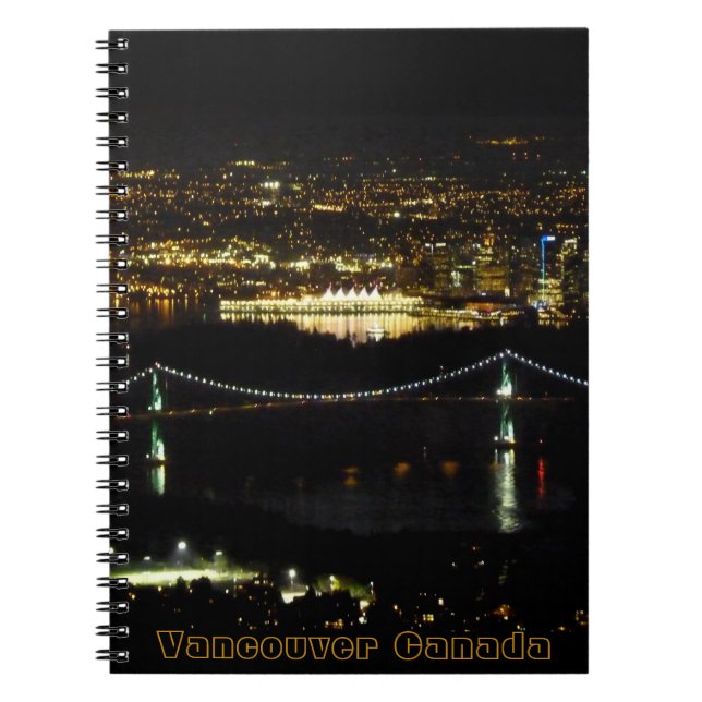 Caderno Espiral Notebook Vancouver Cityscape Souvenir (Frente)