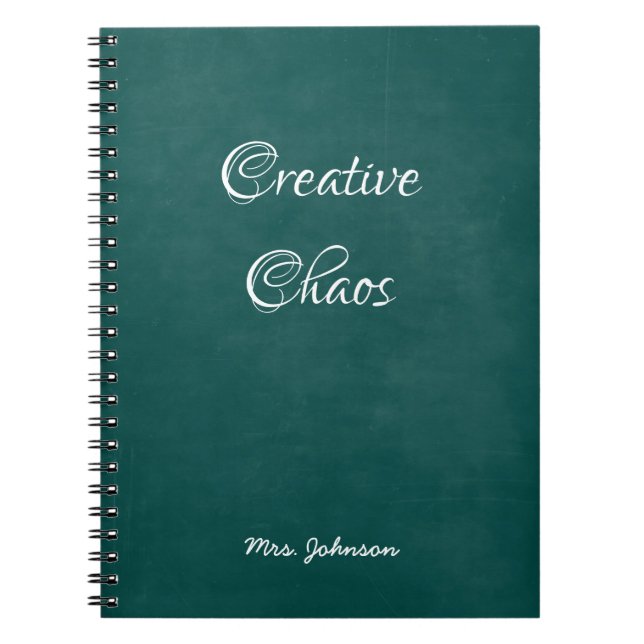 Caderno Espiral Notebook Verde do Caos Criativo (Frente)