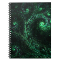 Notebook Verde e espiral preto antigo