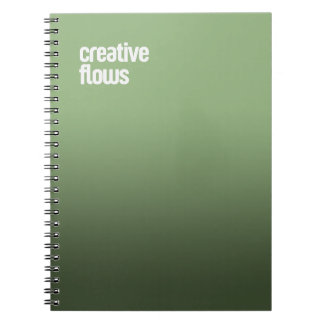 Caderno Espiral Notebook Verde Espiral - Diário "Fluxos Criativos"