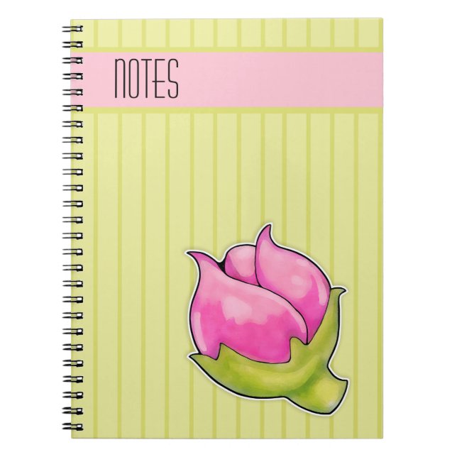 Caderno Espiral Notebook verde Rosebud Joy (Frente)