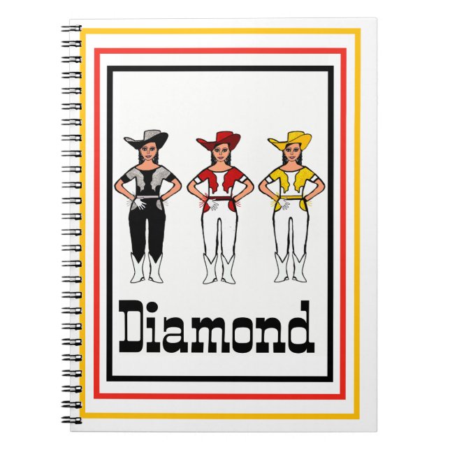 Caderno Espiral Notebook Vermelho Cowgirl Dancer #2 (Frente)