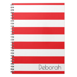 Caderno Espiral Notebook vermelho e branco personalizado