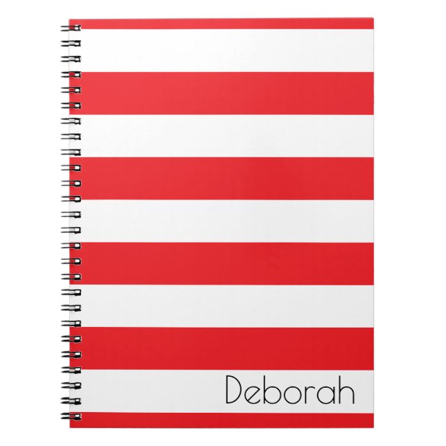 Caderno Espiral Notebook vermelho e branco personalizado (Frente)