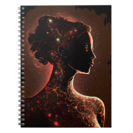Caderno Espiral Notebook vermelho e castanho