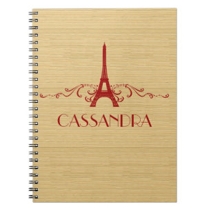 Caderno Espiral Notebook vermelho francês florescente