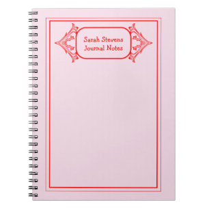 Caderno Espiral Notebook vermelho ornamental