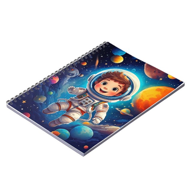Caderno Espiral Notebook - viagem de espaço (Left Side)
