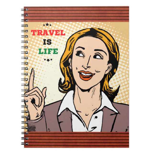 Caderno Espiral Notebook Viagem Is Life (Frente)