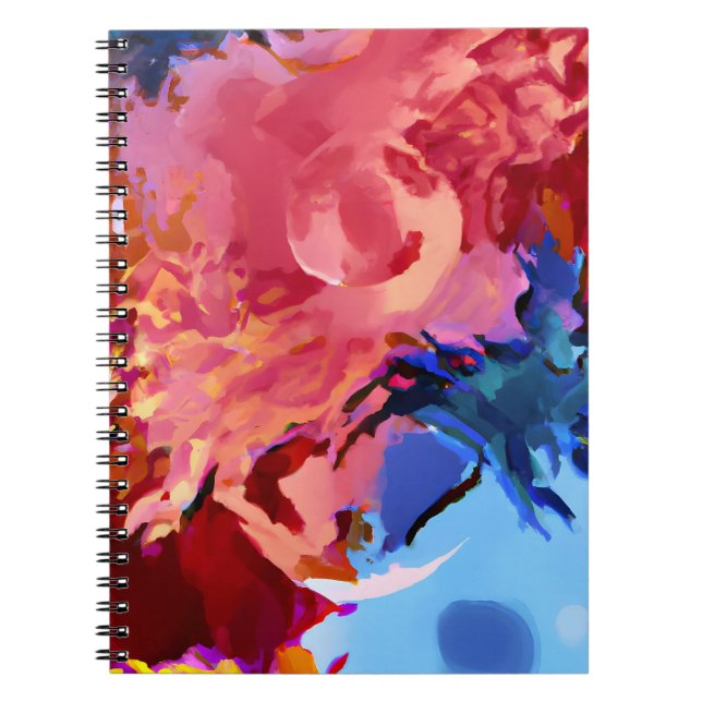 Caderno Espiral Notebook Vibrant Abstrato Cosmic Swirl (Frente)