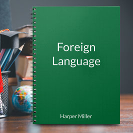 Caderno Espiral Notebook Vibrant Green Language Learning