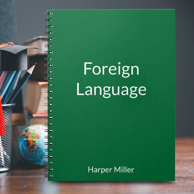 Caderno Espiral Notebook Vibrant Green Language Learning (This notebook will be great to organize your vocab. list, notes and homework. )