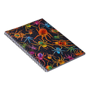 Caderno Espiral Notebook Vibrant Spider Web - Design colorido