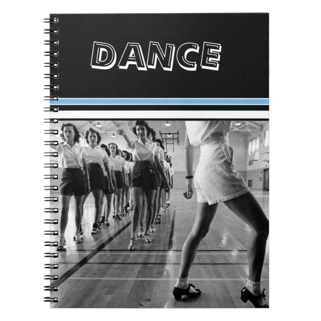 Caderno Espiral Notebook Vintage Dance Classe Um Assunto (Frente)