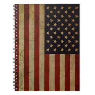 Caderno Espiral Notebook Vintage Grunge American Flag