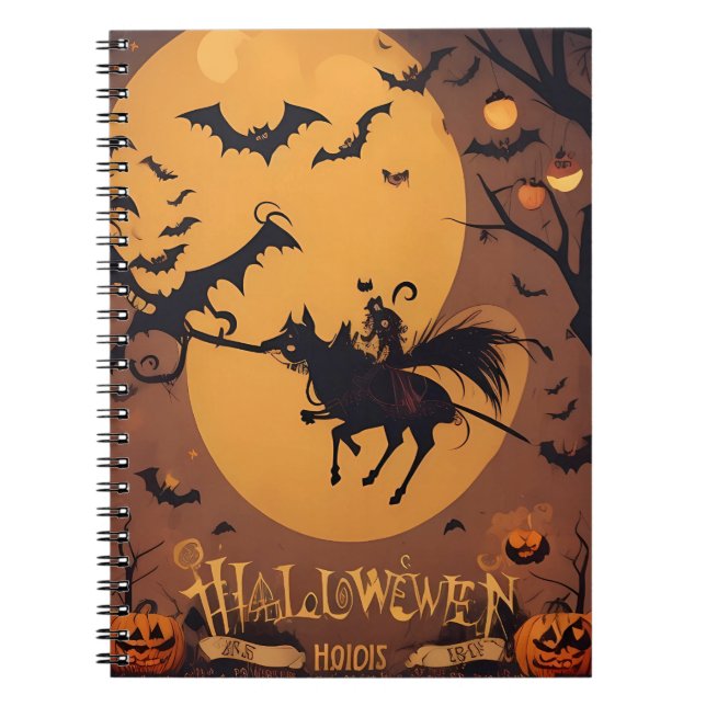 Caderno Espiral notebook vintage halloween (Frente)