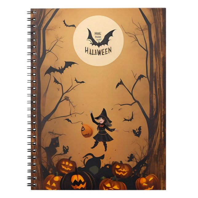 Caderno Espiral notebook vintage halloween (Frente)