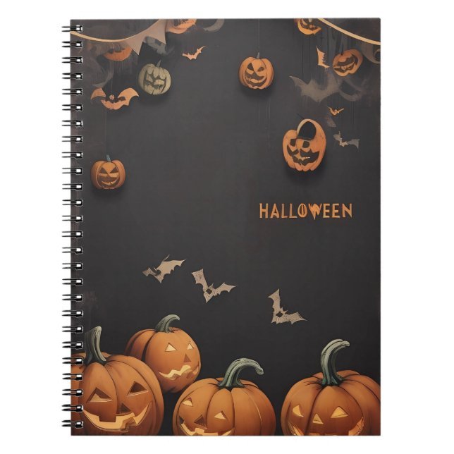 Caderno Espiral notebook vintage halloween (Frente)