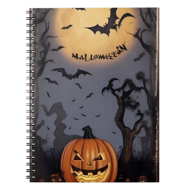 Caderno Espiral notebook vintage halloween (Frente)