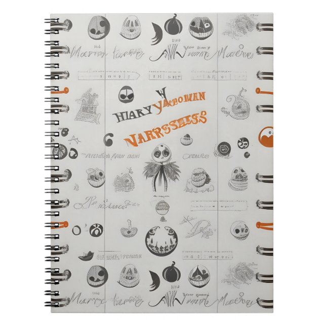 Caderno Espiral notebook vintage halloween (Frente)