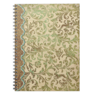 Caderno Espiral Notebook Vintage Verdigris Scroll Spiral Diário