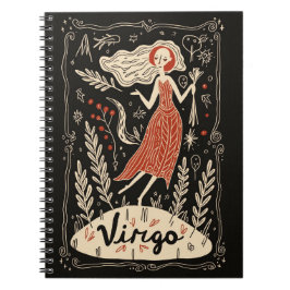 Caderno Espiral Notebook Virgo Celestial Zodiac Art