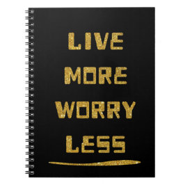 Caderno Espiral Notebook - viva mais com menos preocupações