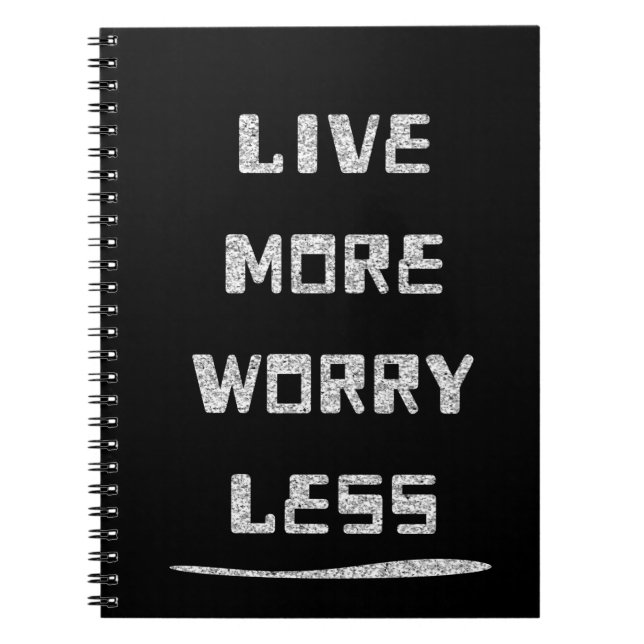 Caderno Espiral Notebook - viva mais com menos preocupações (Frente)
