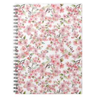 Caderno Espiral Notebook Watercolor Cherry Blossom