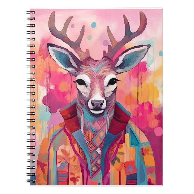Caderno Espiral Notebook Watercolor Deer Spiral (Frente)