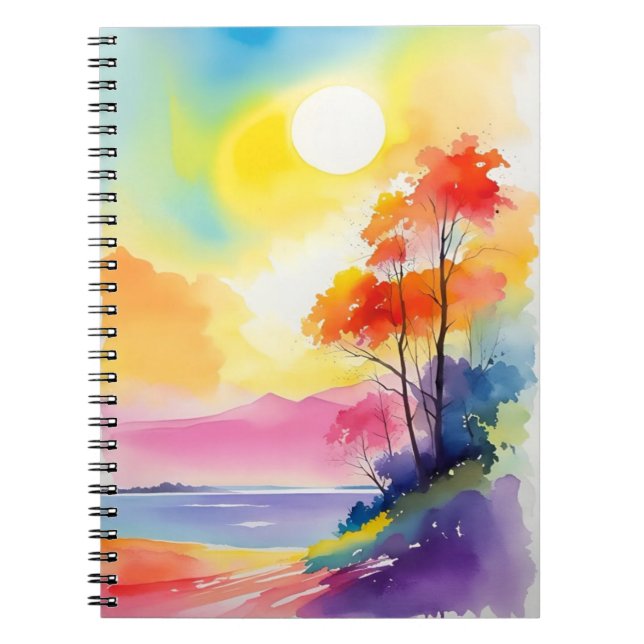Caderno Espiral notebook Watercolor Mountain (Frente)