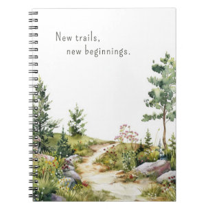 Caderno Espiral Notebook Watercolor Mountain Trail Spiral