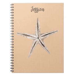 Caderno Espiral Notebook Watercolor Starfish