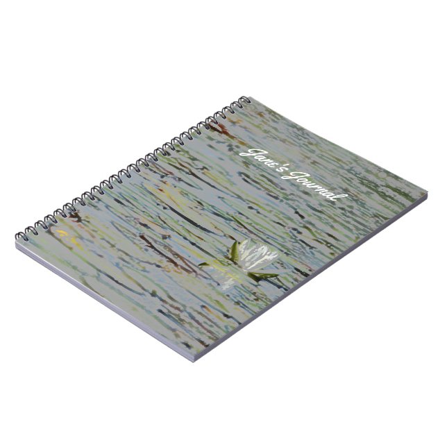 Caderno Espiral Notebook Waterlily Pond Lake Flower I Espiral (Left Side)