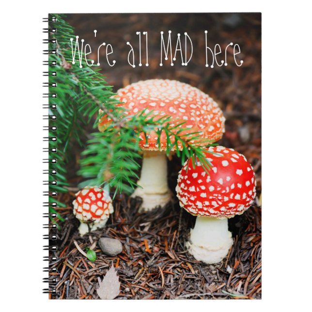 Caderno Espiral Notebook "We'are All Mad Here" (Frente)