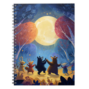 Caderno Espiral Notebook Whimsic Animal Moon Dance