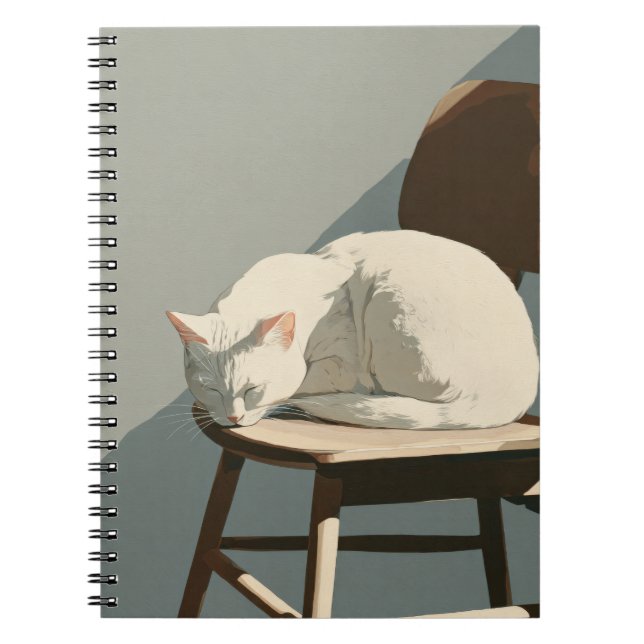 Caderno Espiral Notebook White Cat SunFeixe de Sol Cadeira (Frente)