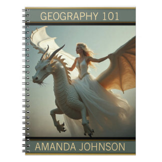 Caderno Espiral Notebook White Dragon Rider