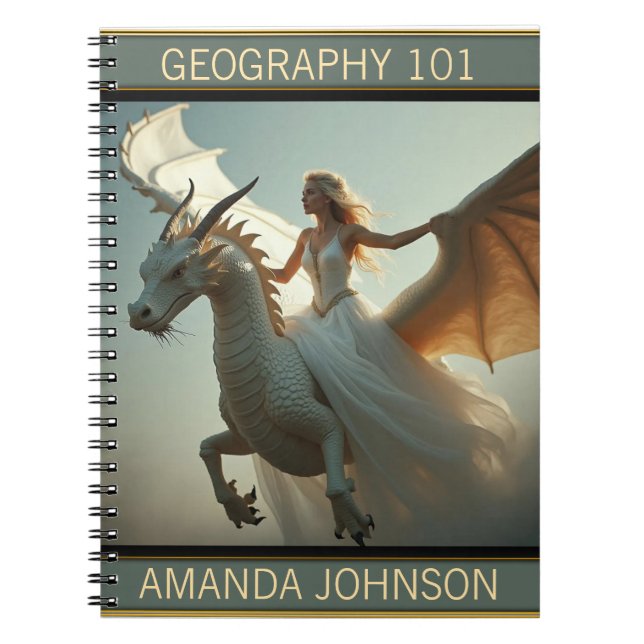 Caderno Espiral Notebook White Dragon Rider (Frente)