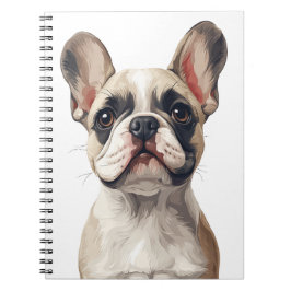 Caderno Espiral Notebook White French Buldogue