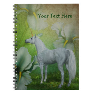 Caderno Espiral Notebook White Unicorn Lily Fantasy