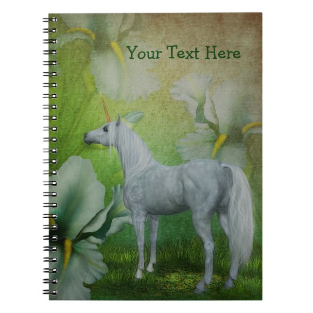 Caderno Espiral Notebook White Unicorn Lily Fantasy (Frente)