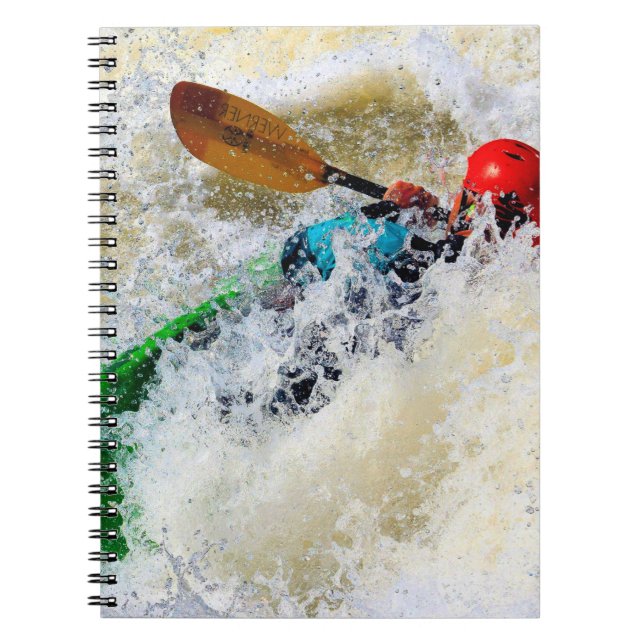 Caderno Espiral Notebook Whitewater Kayaking Adventure (Frente)