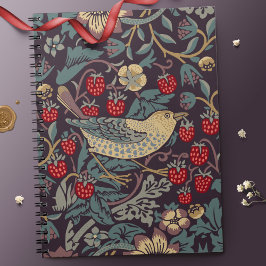 Caderno Espiral Notebook William Morris Strawberry Thef