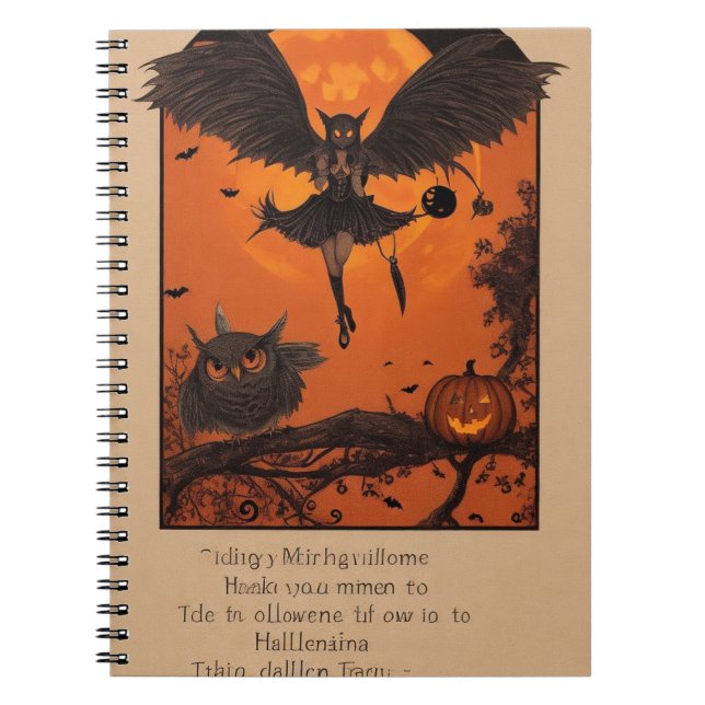 Caderno Espiral Notebook Witchy Wonders Halloween (Frente)