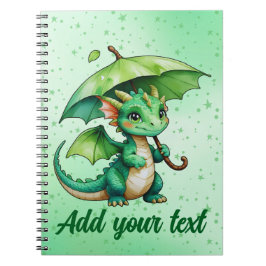 Caderno Espiral Notebook with Baby Dragon Art