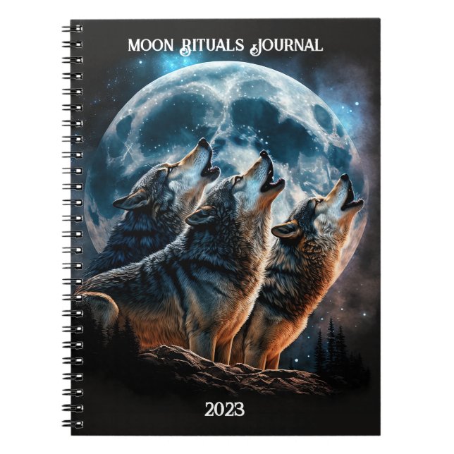 Caderno Espiral Notebook Wolf Full Moon (Frente)