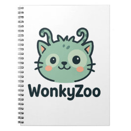 Caderno Espiral Notebook Wonky Zoo Cat | Diário Engraçado
